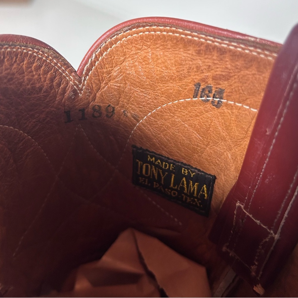 **SOLD**Vintage Tony Lama Gold Label Red Leather Western Boots Women 6.5 Classic - Picture 8 of 8